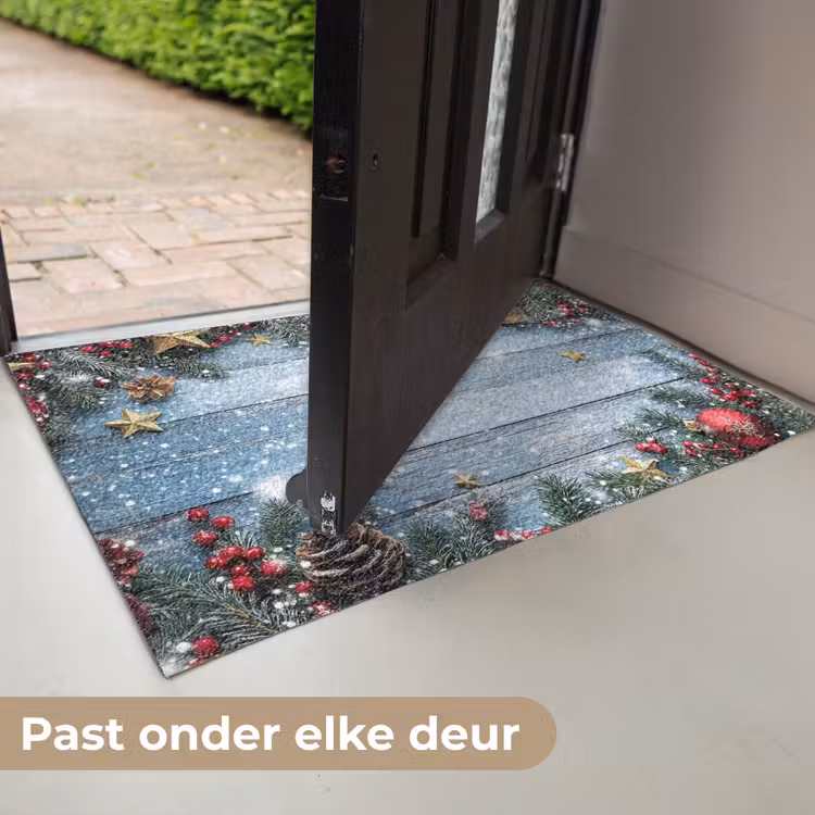 Deurmat - Kerstomlijsting - Sneeuw - Meerkleurig — 7