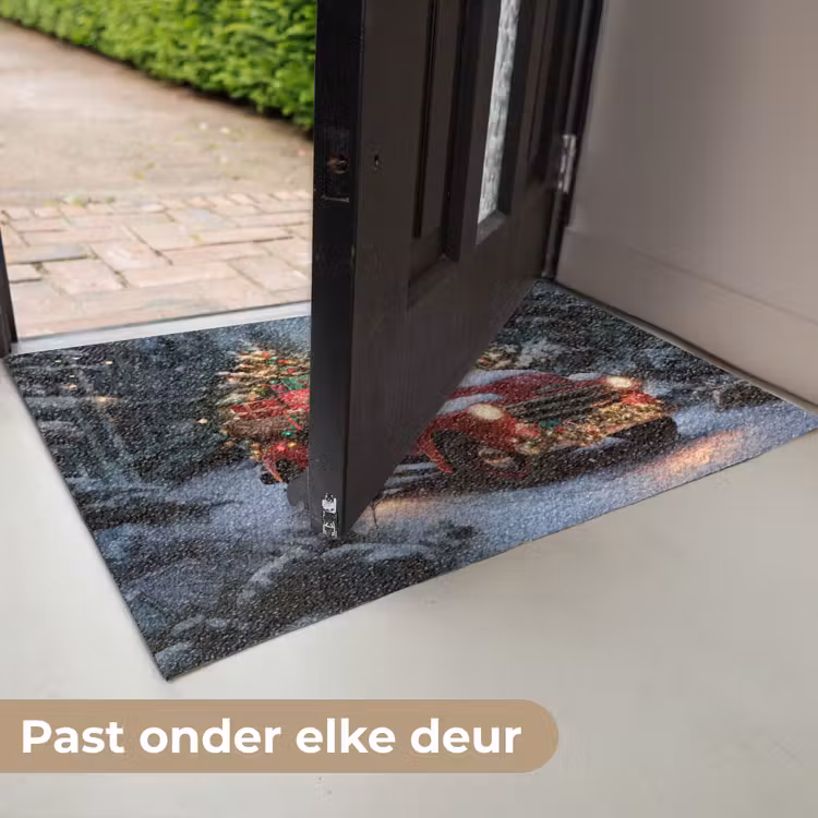 Deurmat - Kersttruck - Sneeuwbos - Rood — 7