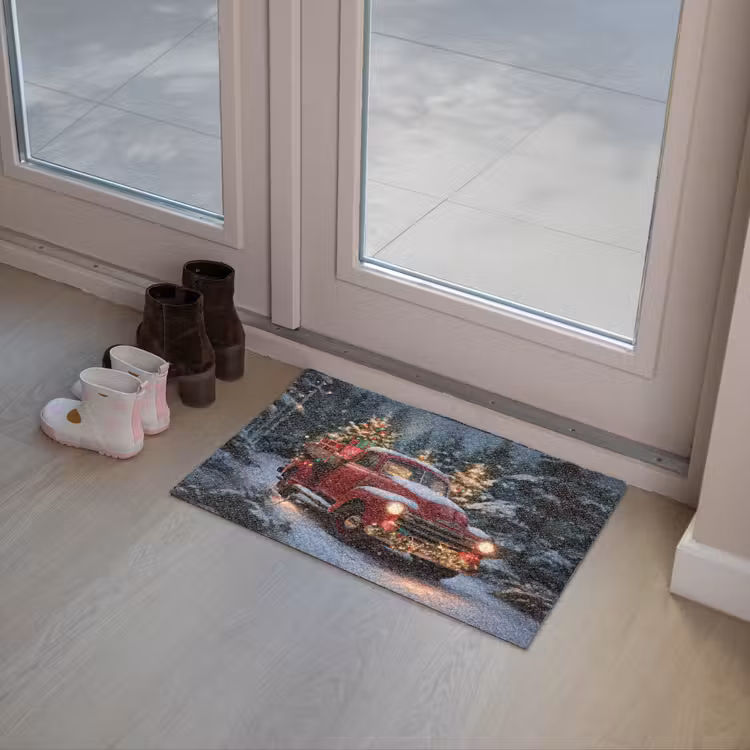 Deurmat - Kersttruck - Sneeuwbos - Rood — 8