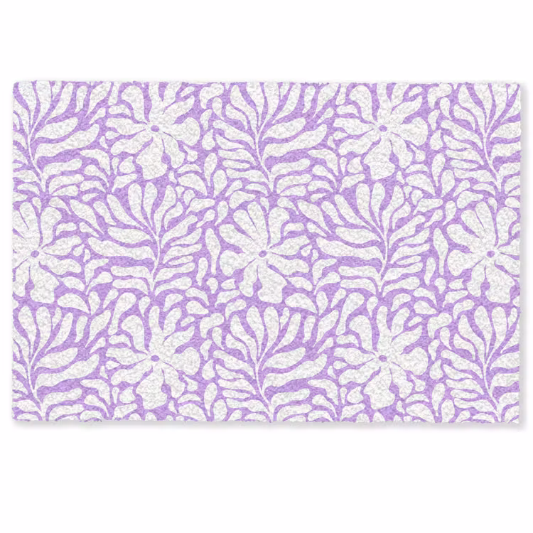 Deurmat - Paars - Wit - Bloemen — 1