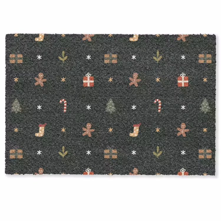 Deurmat - Patroon - Kerstsymbolen - Groen — 1