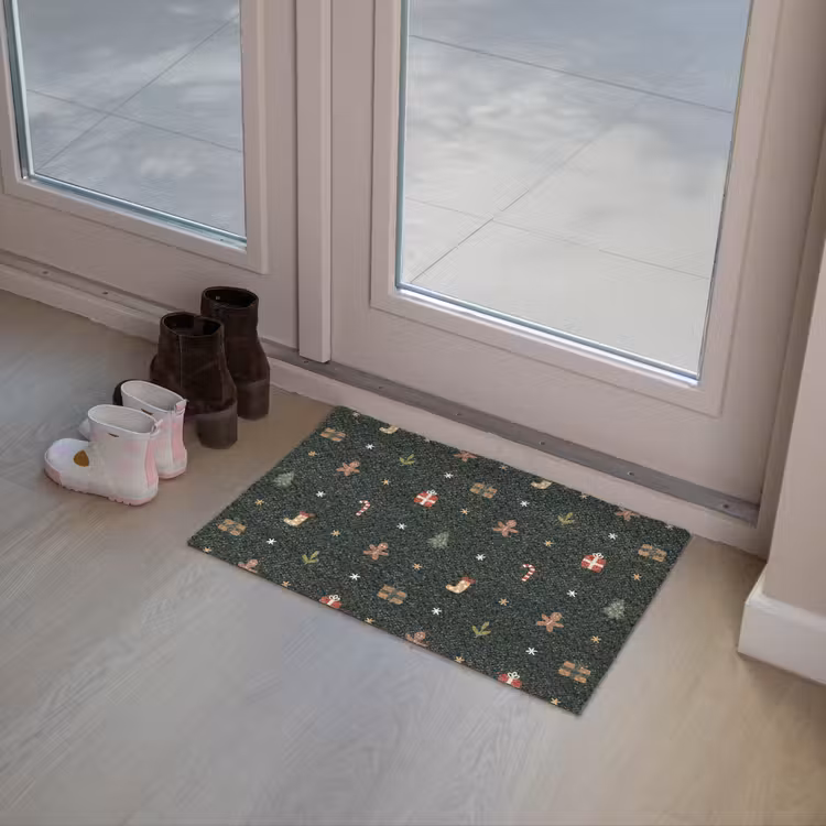 Deurmat - Patroon - Kerstsymbolen - Groen — 8