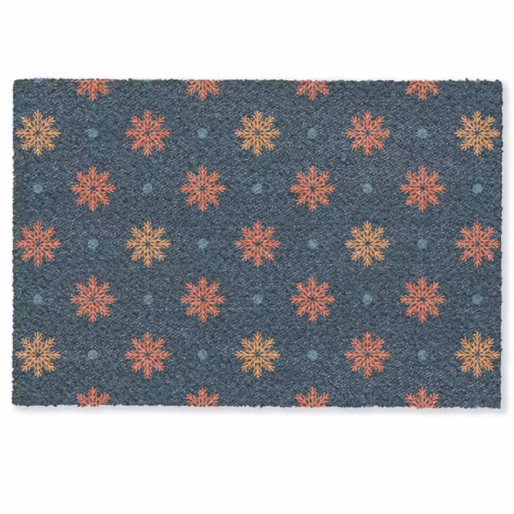 Deurmat - Patroon - Sneeuwvlokken - Blauw — 1