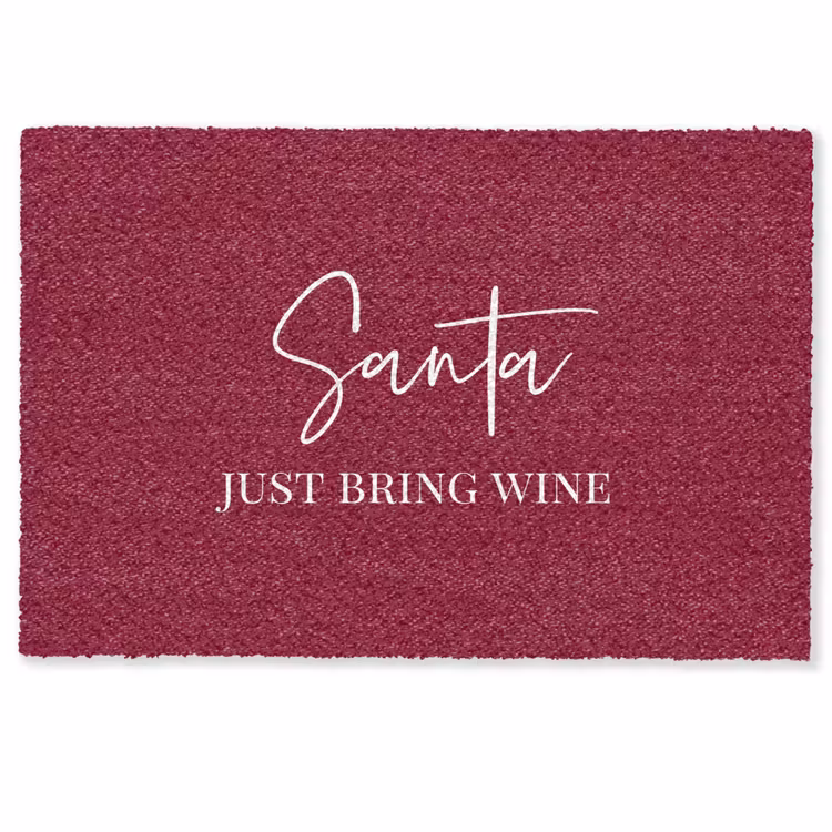 Deurmat - Santa - Wine - Rood - Kerst - Kerstman — 1