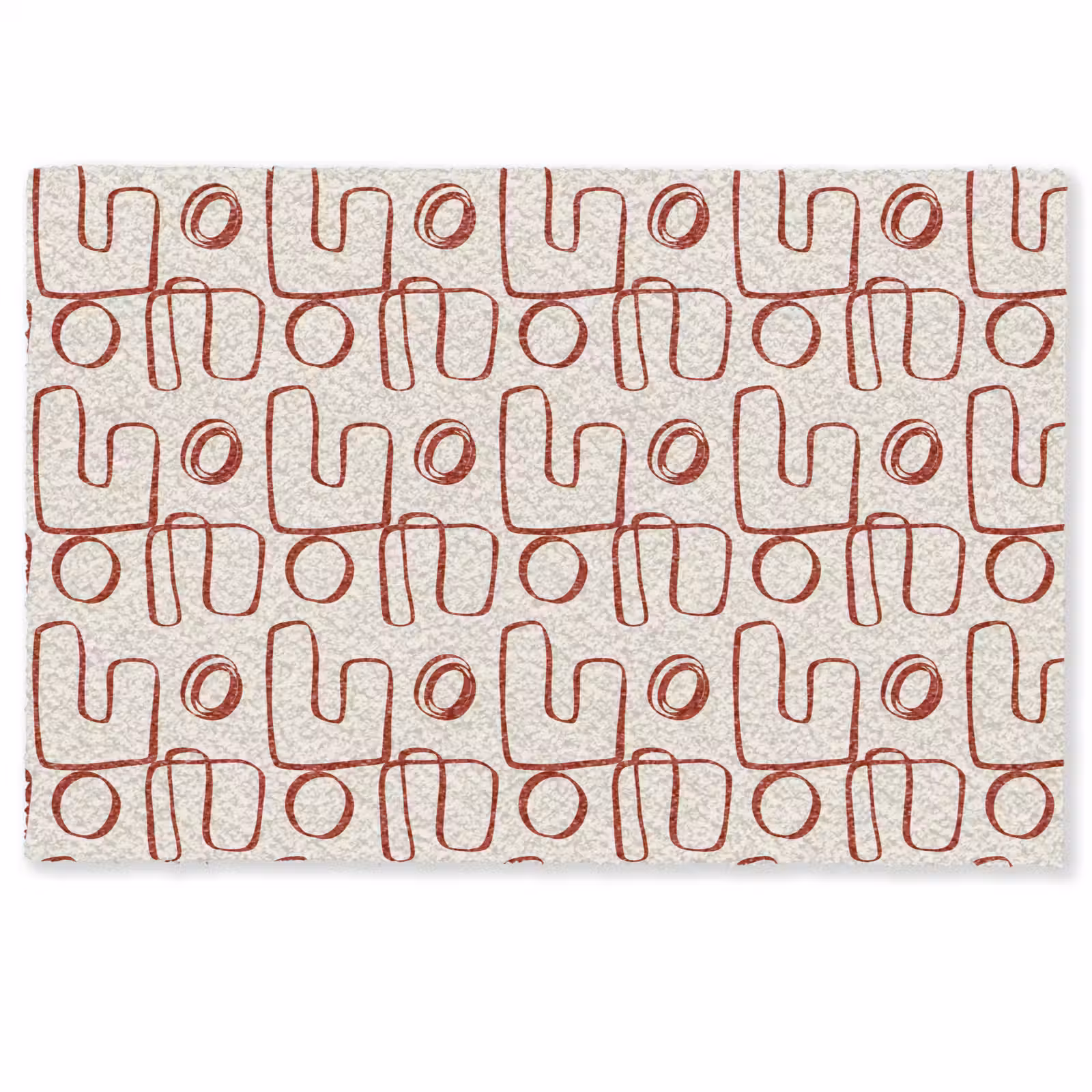 Deurmat - Abstract - Patroon - Beige - Rood — 1