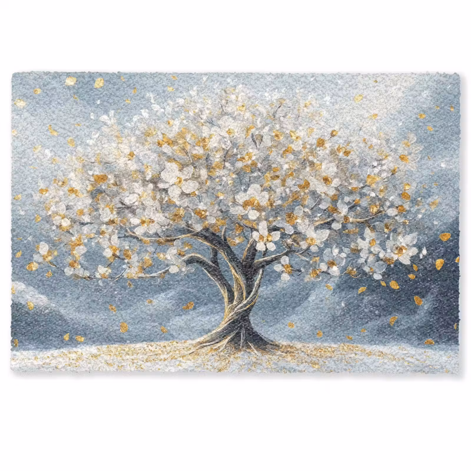 Deurmat - Boom - Winter - Levensboom - Modern - Goud — 1
