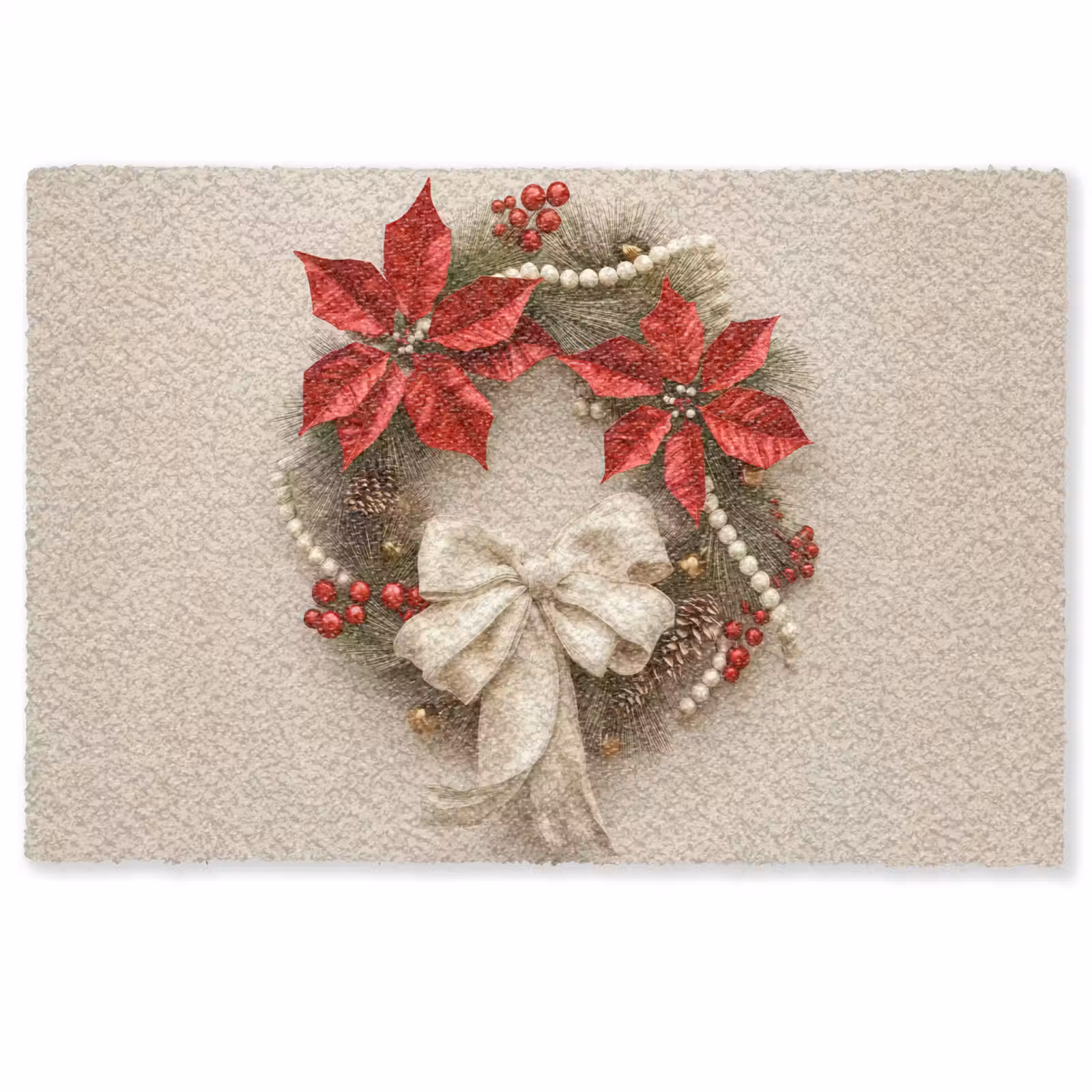 Deurmat - Deurkrans - Strik - Kerst - Rood - Groen — 1