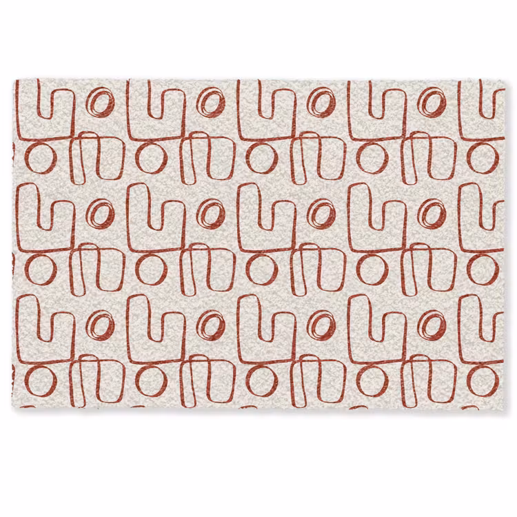 Deurmat - Abstract - Patroon - Beige - Rood — 1