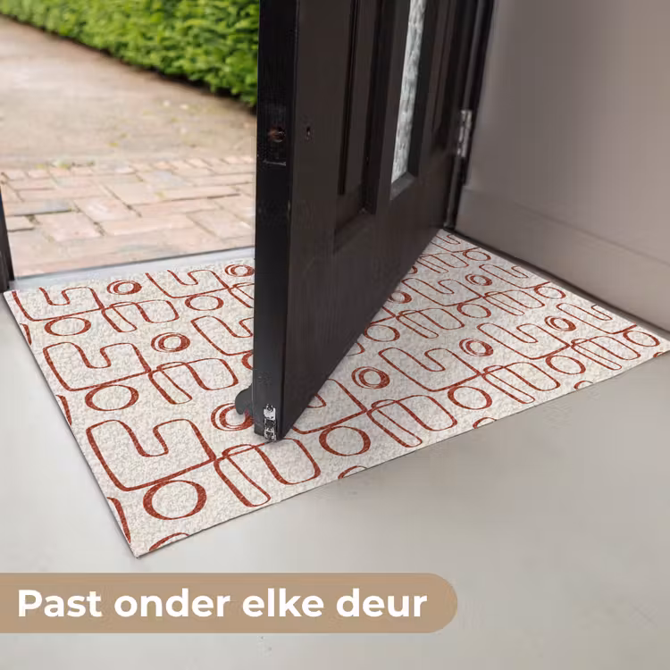 Deurmat - Abstract - Patroon - Beige - Rood — 7