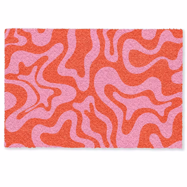 Deurmat - Abstract - Patroon - Rood - Roze - Minimalistisch — 1
