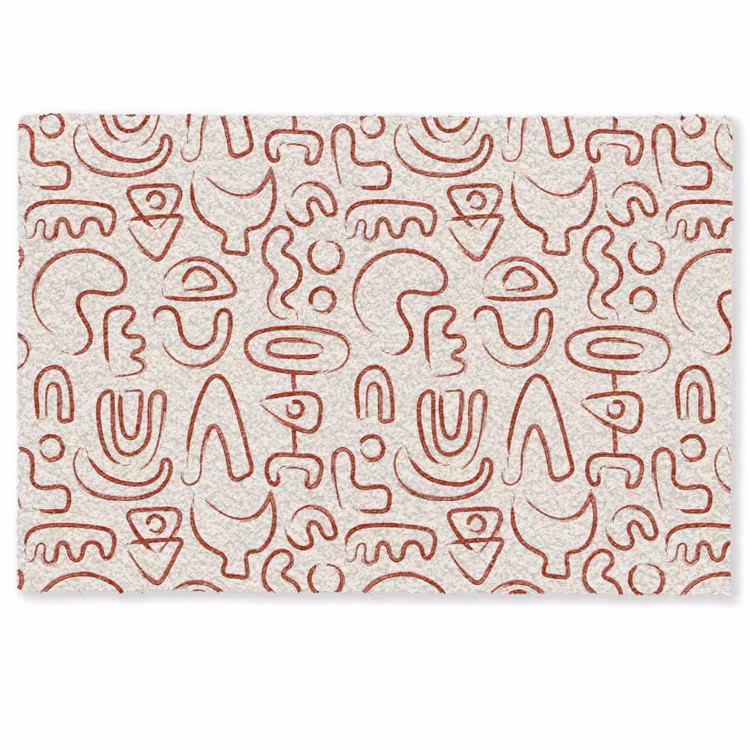 Deurmat - Beige - Vormen - Rood - Patroon — 1