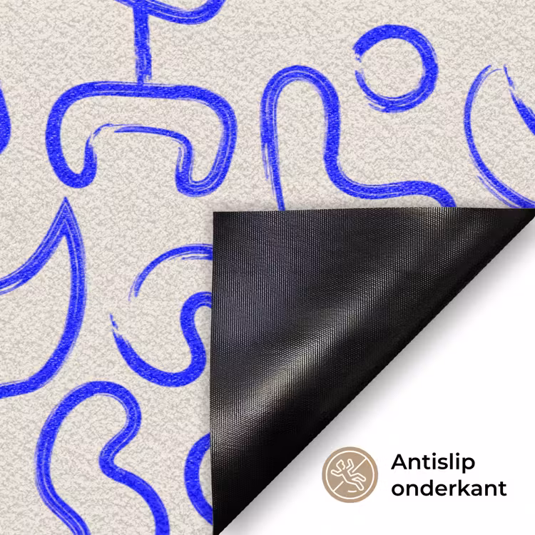 Deurmat - Blauw - Patroon - Abstract - Beige — 6