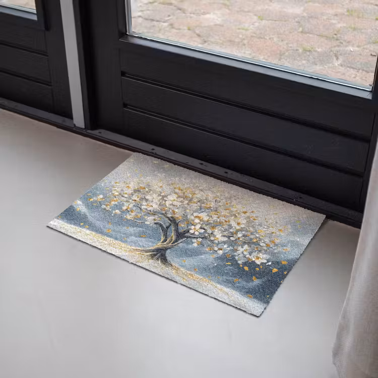 Deurmat - Boom - Winter - Levensboom - Modern - Goud — 2