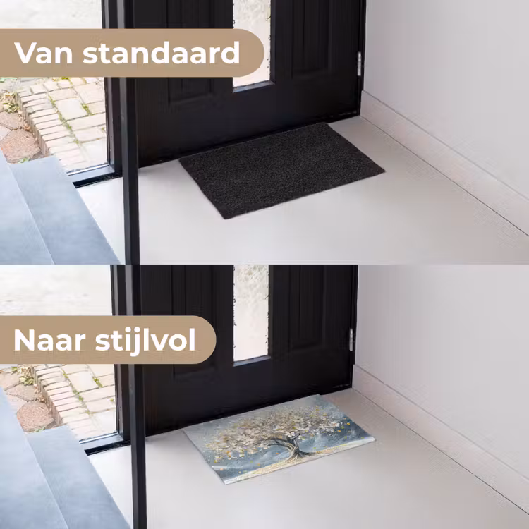 Deurmat - Boom - Winter - Levensboom - Modern - Goud — 3