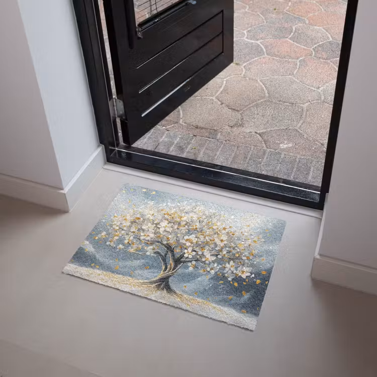 Deurmat - Boom - Winter - Levensboom - Modern - Goud — 4