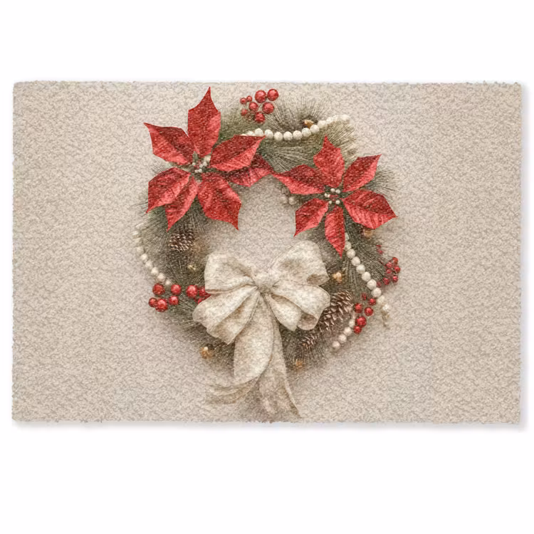 Deurmat - Deurkrans - Strik - Kerst - Rood - Groen — 1