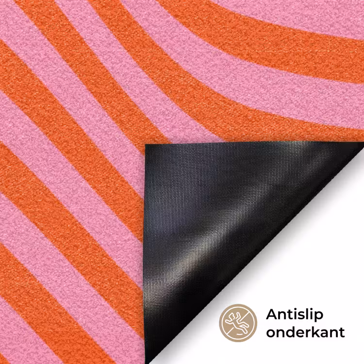 Deurmat - Golvend patroon - Rood - Roze - Lijnen — 6