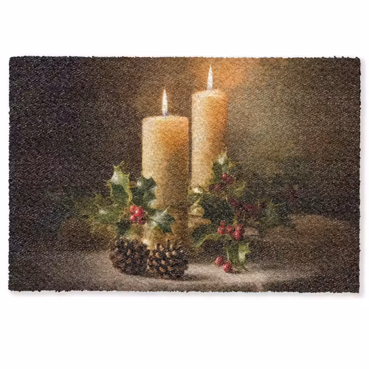 Deurmat - Kaarslicht - Kerst - Veelkleurig — 1
