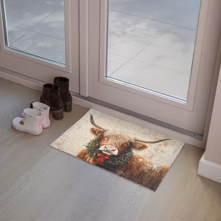 Deurmat - Kerst - Schotse Hooglander - Bruin - Krans — 8