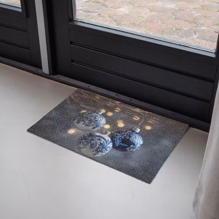 Deurmat - Kerstbal - Versierd - Blauw — 2