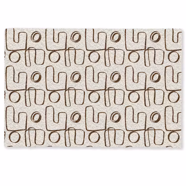 Deurmat - Lijnen - Beige - Patroon - Donkerbruin — 1
