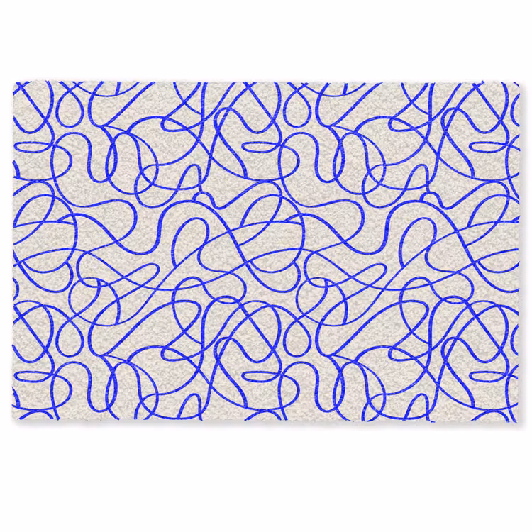Deurmat - Patronen - Beige - Blauw - Lijnen — 1
