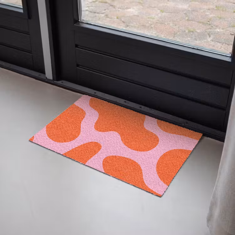 Deurmat - Vlekken - Rood - Roze - Patroon - Minimalistisch — 2