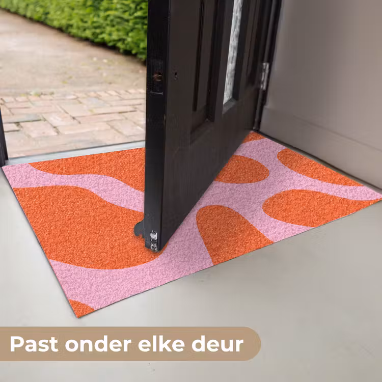 Deurmat - Vlekken - Rood - Roze - Patroon - Minimalistisch — 7