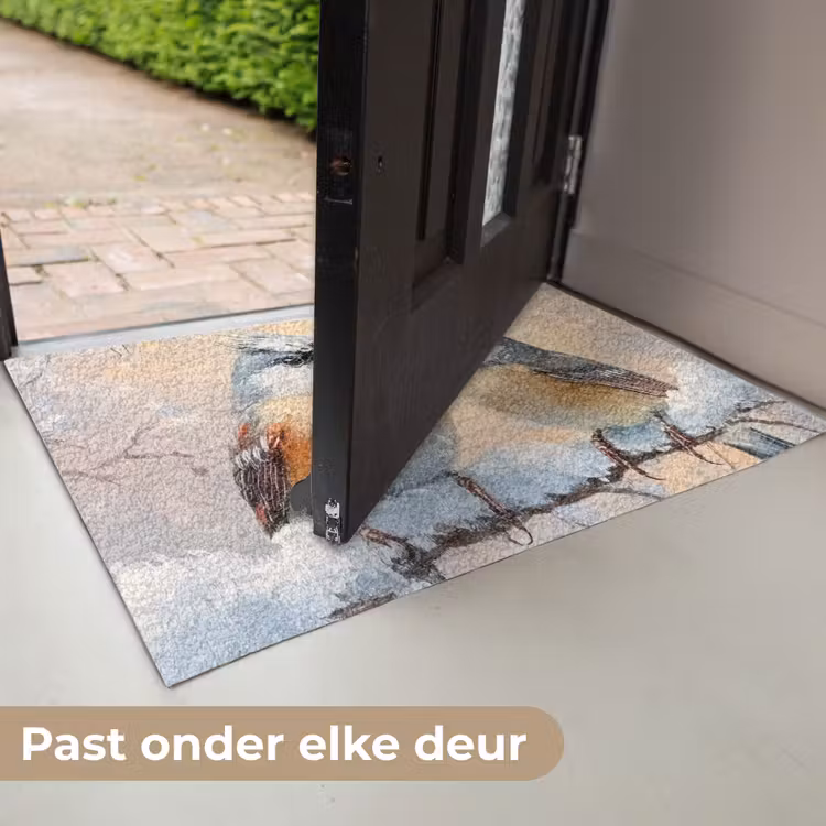 Deurmat - Vogels - Tak - Winter - Sneeuw — 7