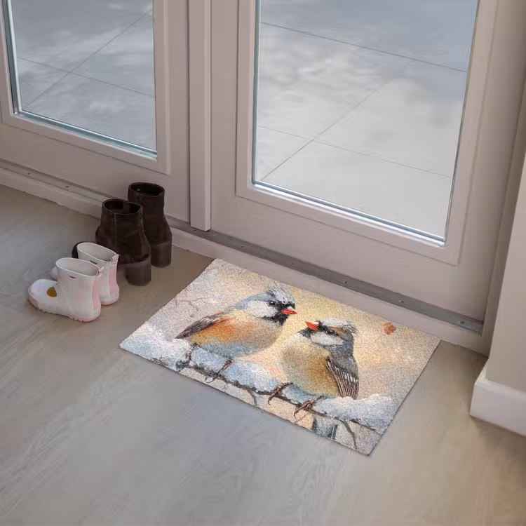 Deurmat - Vogels - Tak - Winter - Sneeuw — 8