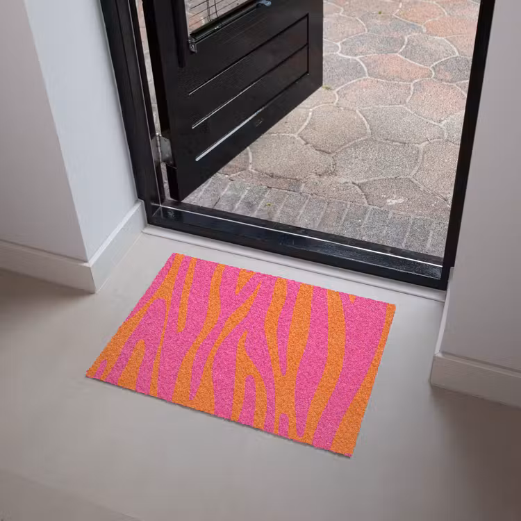 Deurmat - Zebraprint - Roze - Oranje - Dierenprint — 4