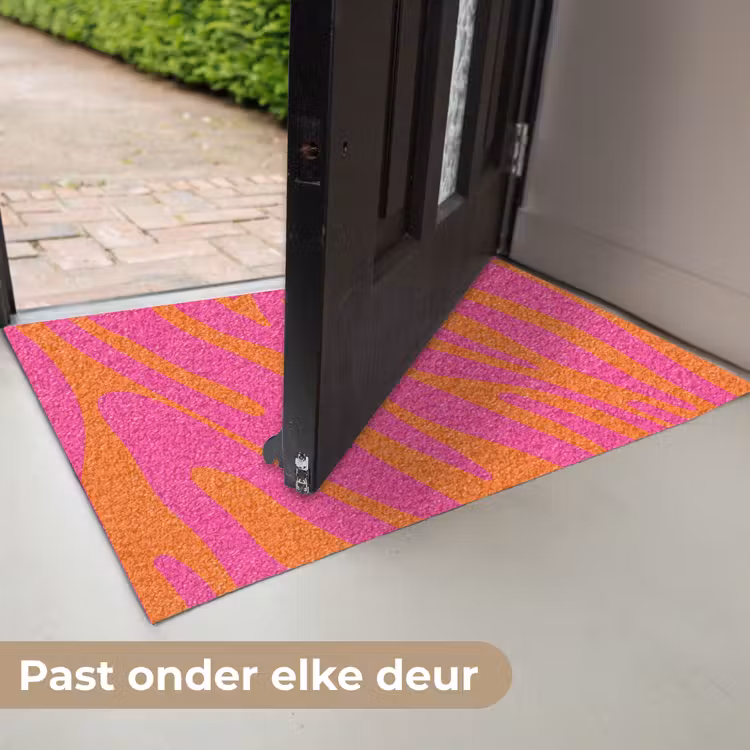 Deurmat - Zebraprint - Roze - Oranje - Dierenprint — 7