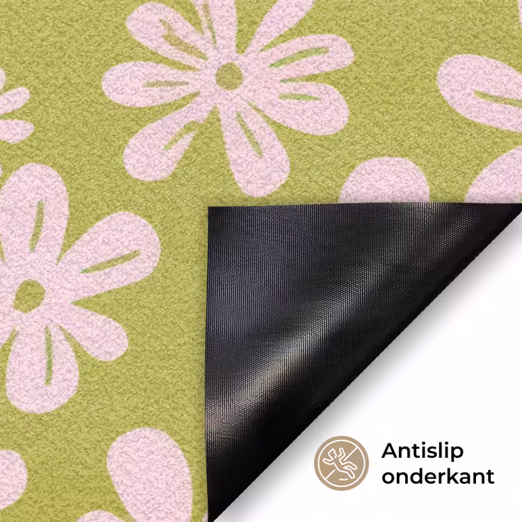 Deurmat - Bloemen - Roze - Getekend - Patroon — 6