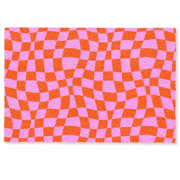 Deurmat - Blokken - Roze - Rood - Patroon — 1