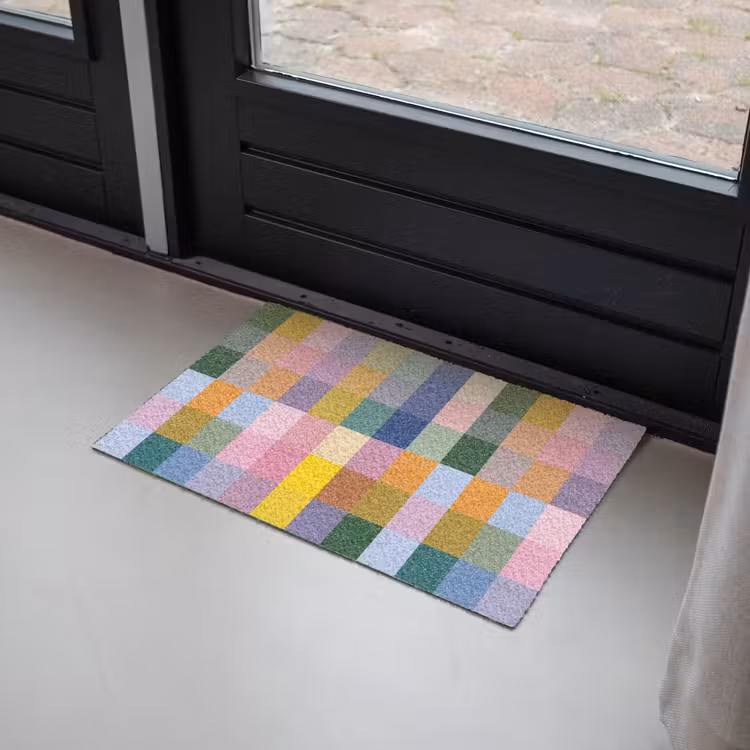 Deurmat - Blokken - Vierkant - Patroon - Gekleurd — 2