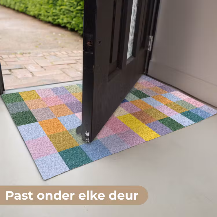 Deurmat - Blokken - Vierkant - Patroon - Gekleurd — 7