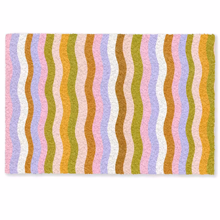 Deurmat - lijnen - Golven - Pastelkleuren - Patroon — 1
