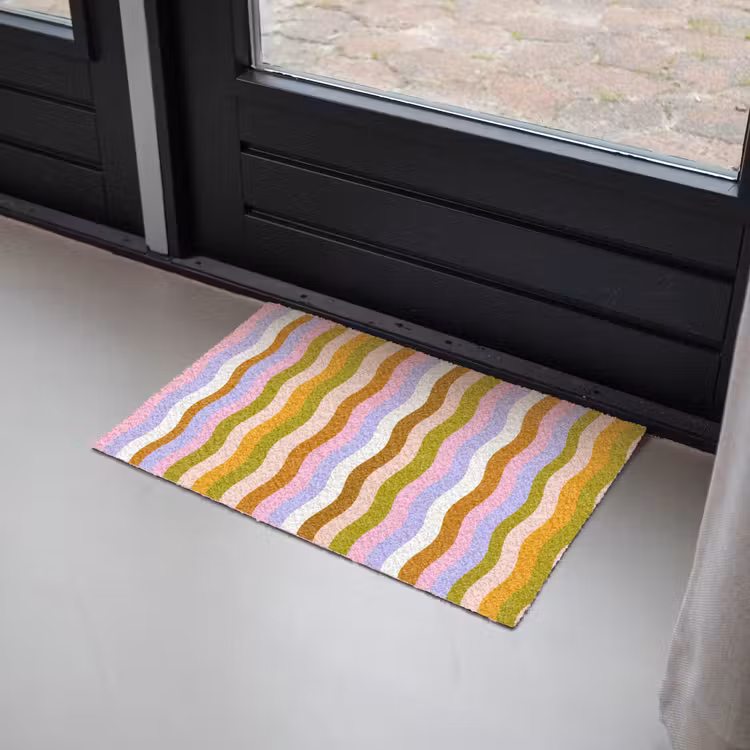Deurmat - lijnen - Golven - Pastelkleuren - Patroon — 2