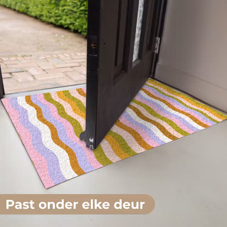 Deurmat - lijnen - Golven - Pastelkleuren - Patroon — 7