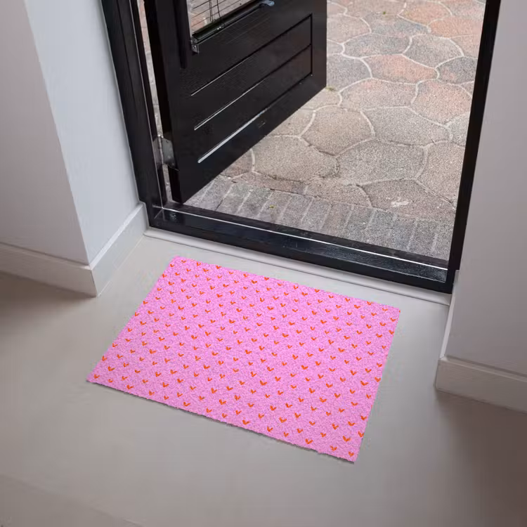 Deurmat - Rood -  Hartjes - Roze - Patroon — 4