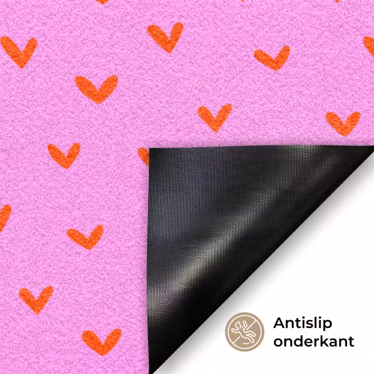 Deurmat - Rood -  Hartjes - Roze - Patroon — 6