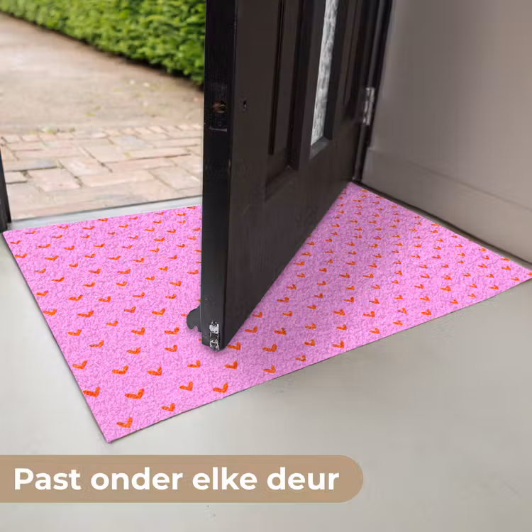 Deurmat - Rood -  Hartjes - Roze - Patroon — 7
