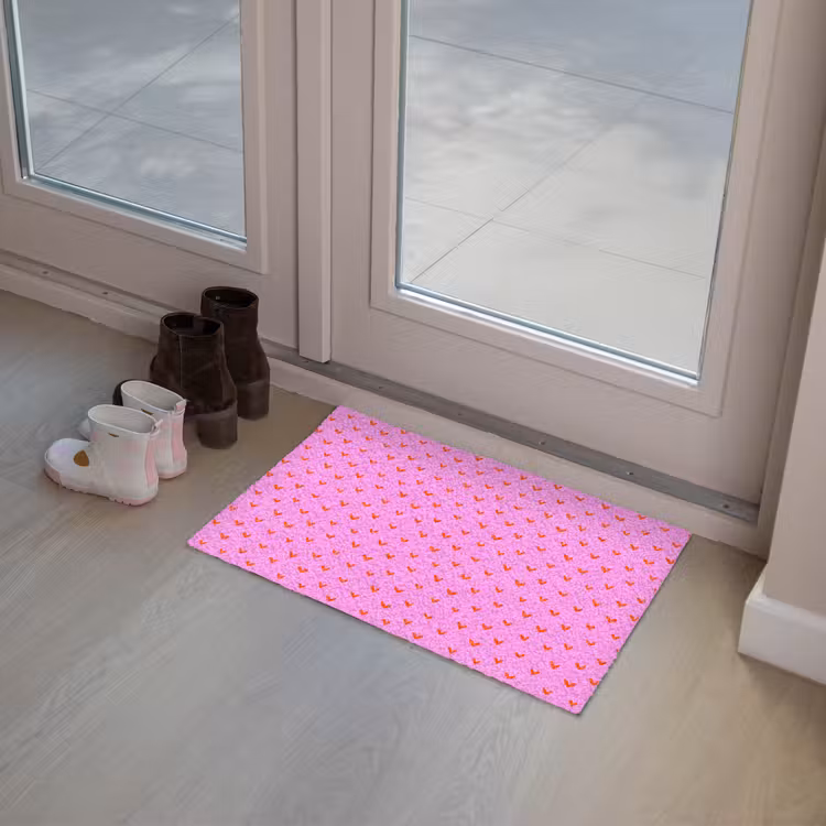 Deurmat - Rood -  Hartjes - Roze - Patroon — 8