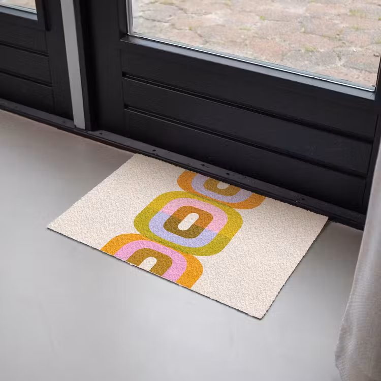 Deurmat - Stapel - Vormen - Geblokt - Oranje — 2