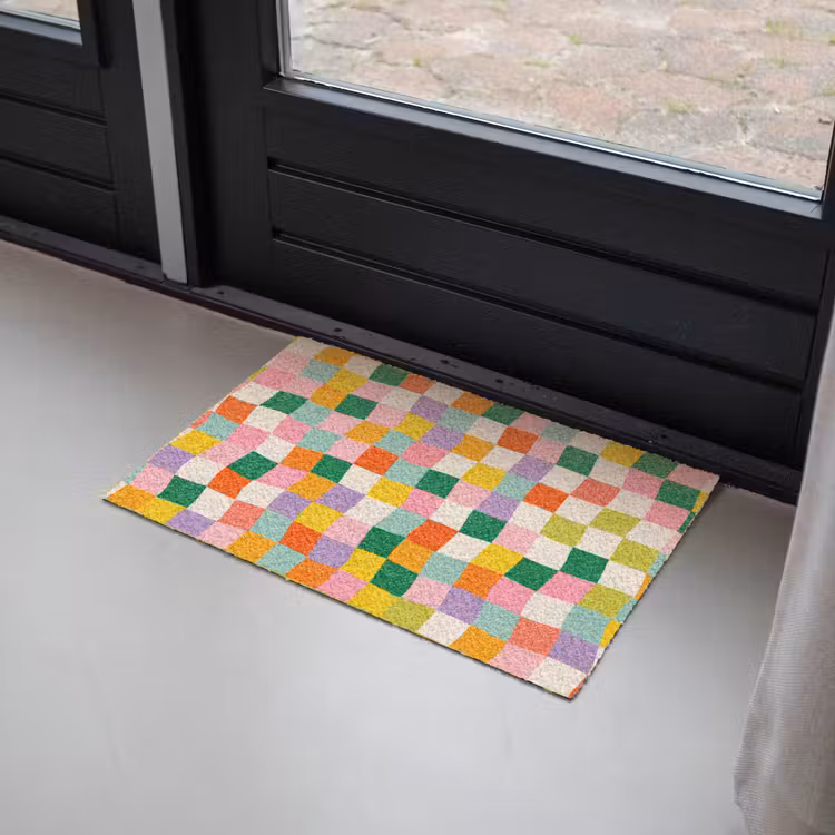 Deurmat - Vierkanten - Kleurrijk - Golvend — 2