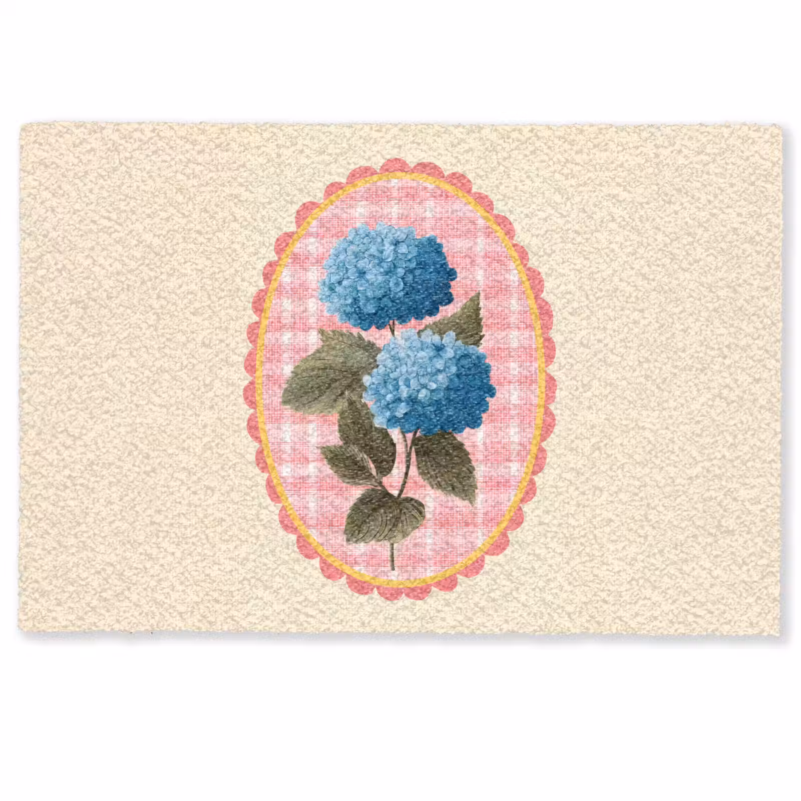 Deurmat - Bloemen - Blauw - Lijst - Bladeren — 1