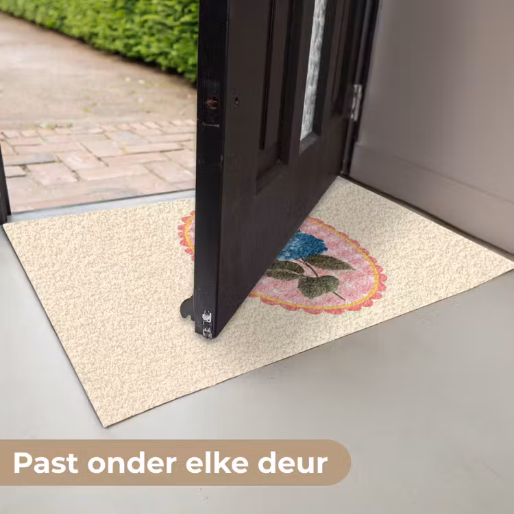Deurmat - Bloemen - Blauw - Lijst - Bladeren — 7