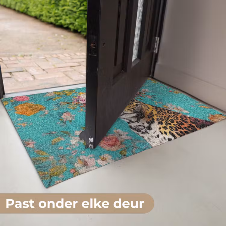 Deurmat - Luipaard - Bloemen - Kroon — 7
