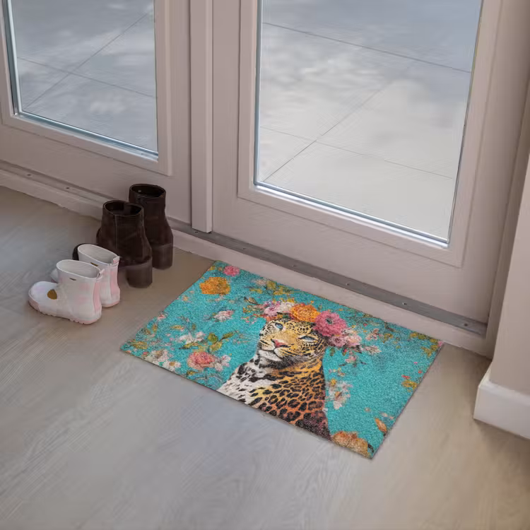 Deurmat - Luipaard - Bloemen - Kroon — 8