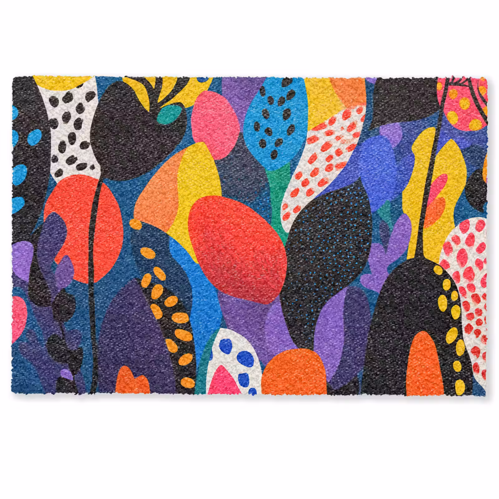 Deurmat - Bloemen - Bladeren - Abstract - Rood — 1